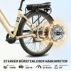Maxtron Urban 7 Elektrische Fiets, 250W, 60km Actieradius, Aluminiumlegering Frame, Beige