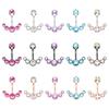 Hop Piercing 316L Surgical Steel Men Gifts Crystal Belly Button Ring Body Jewelry Curved Navel Ring