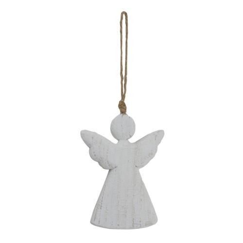 Hill Interiors Weiß gewaschener Engel Weihnachtsanhänger
