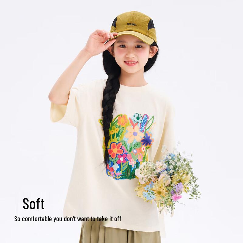 KIYA Girls  Cotton Short Sleeve T-Shirt 140