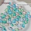 K9 Ice Olive Green & Sea Blue Gem Nail Decorations - Pointed Tip Diamonds