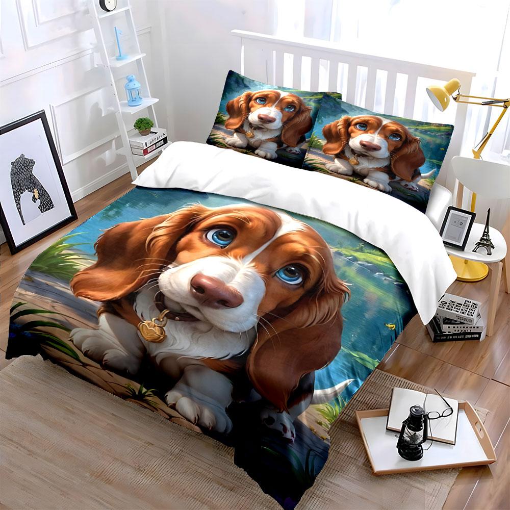 Adorable Puppy by Scenic Lake Bedding Duvet Cover Set  (1*Duvet Cover 2*Pillowcases, without duvet insert)
