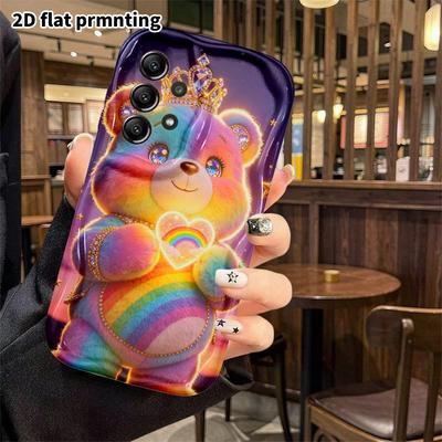 Phone Case: 2D Flat Samsung Galaxy A34 A35 M05 M06 S20 S22 S21 FE Plus 5G Protective Case, Heart Little Bear, Christmas and Halloween Gift