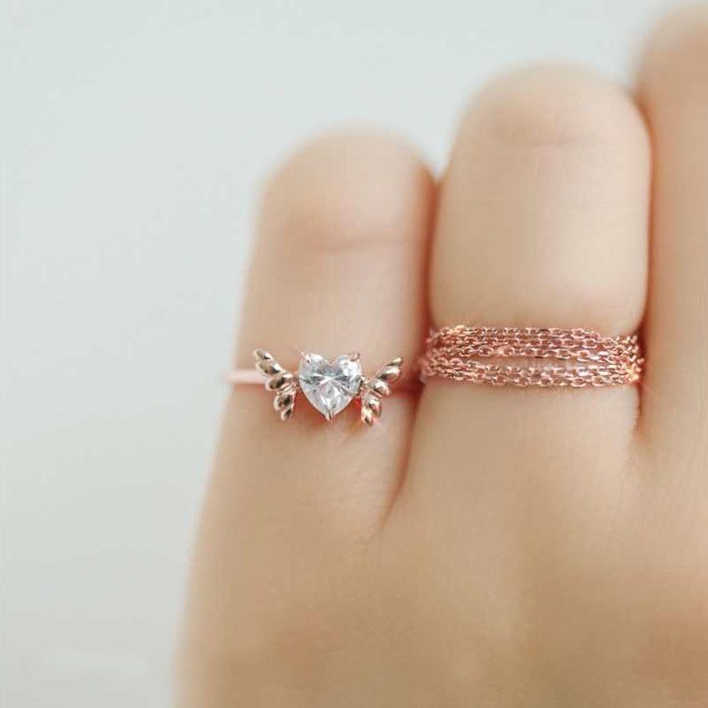 Hot Sale, Beautiful Creative Micro-inlaid Zircon Love Ring Women's Personalized Creative Ring Jewelry