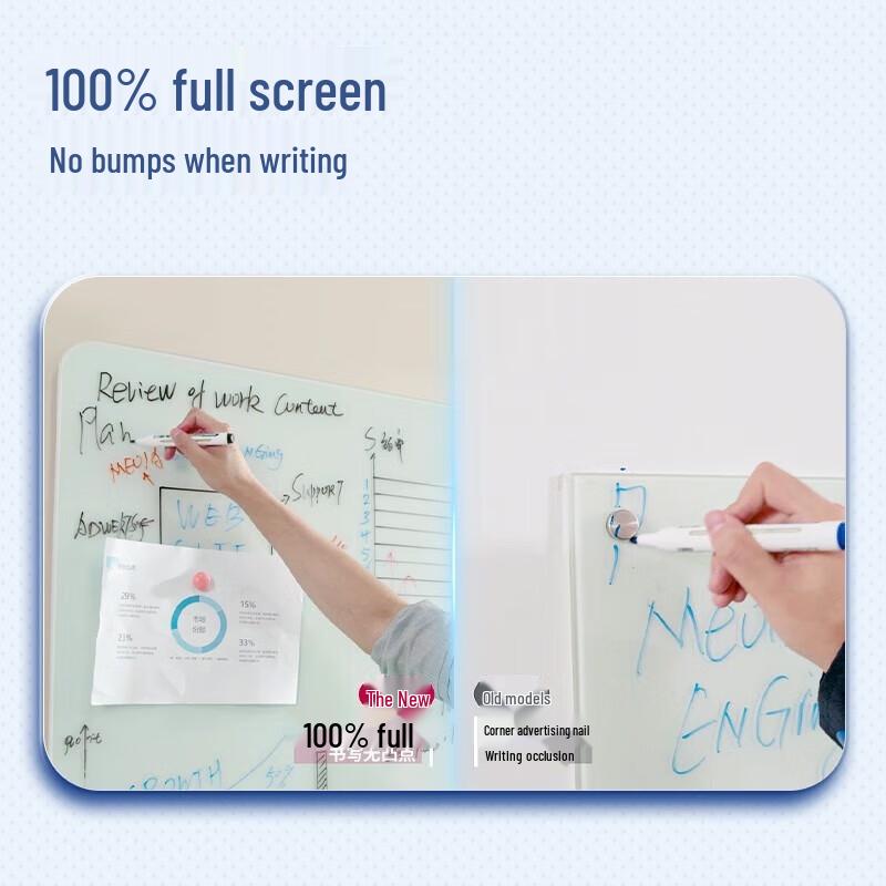 Deli Wall-Mounted Tempered Glass Whiteboard