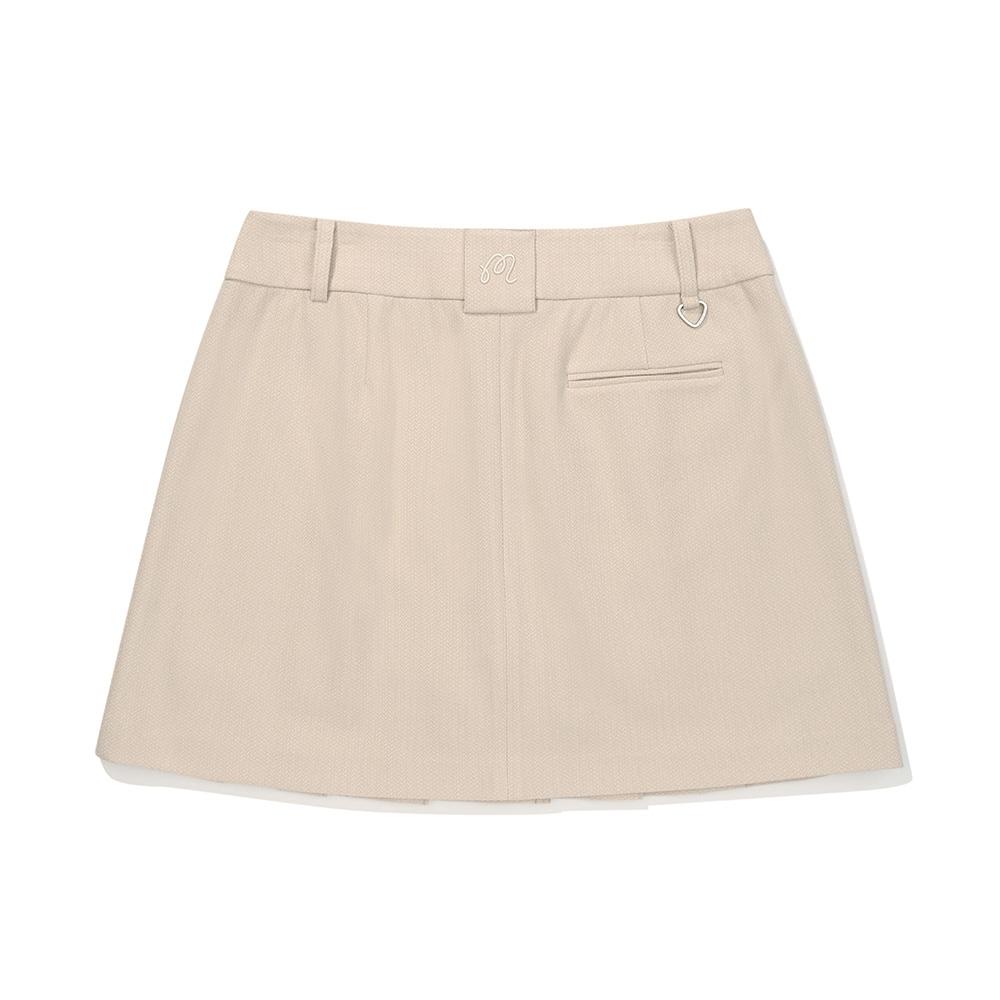 MALBON GOLF Wool-Like Pleated Skirt Beige (Woman)
