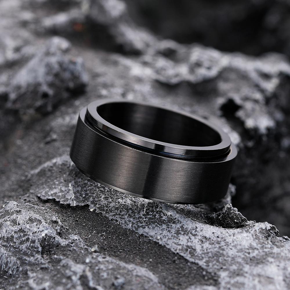 Huitan Fashion Stainless Steel Rings for Men Accessories Men's Simple Band Rings
