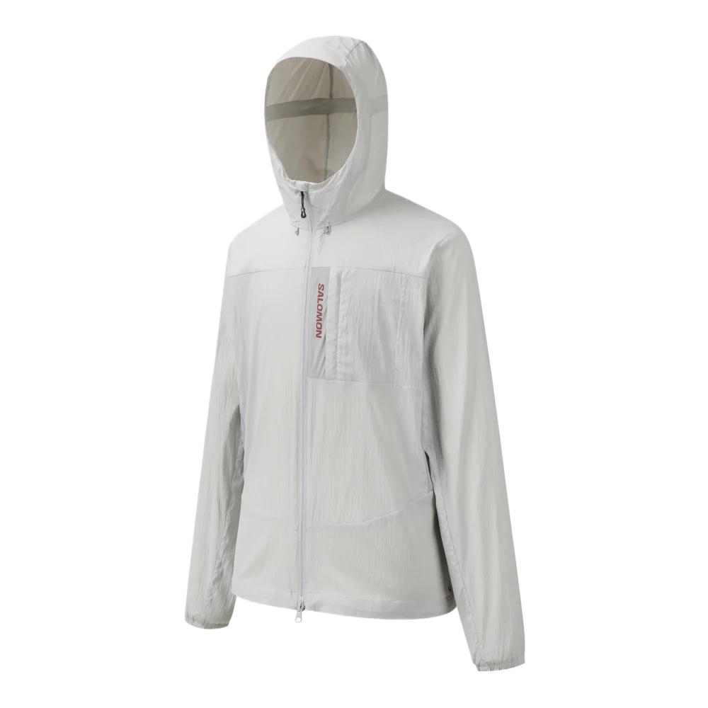 SALOMON Solid Color Hooded Windproof Breathable Sweat-Wicking Running Jacket Unisex Jackets LD0086800