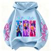 Hoodie for Boys and Girls Cartoon Hunter Rumi Mira Warm and Thick Fashionable Casual Top Printed Purple Sweatshirt
