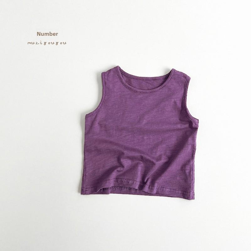 

Детская майка из бамбукового хлопка 8 цветов - Летняя модная футболка без рукавов для мальчиков и девочек 2025 80cm фиолетовый