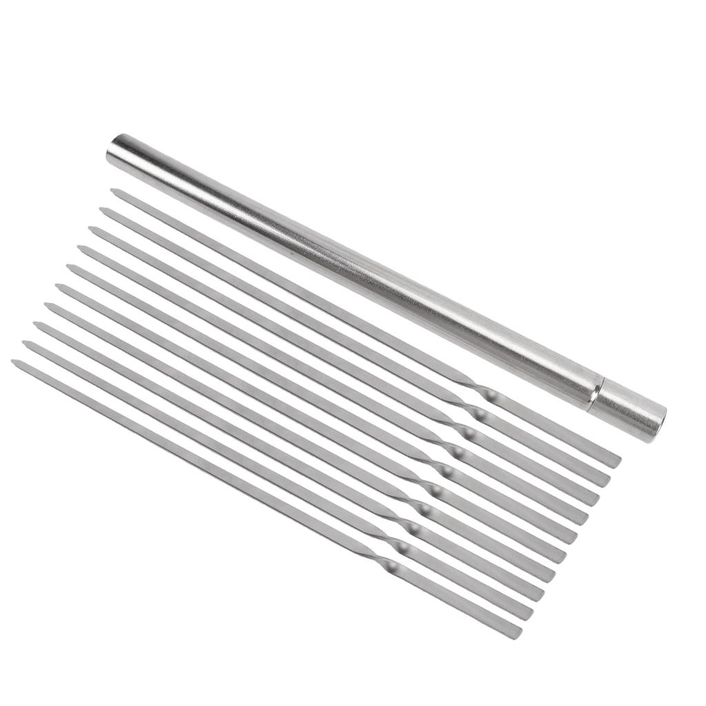 Ti Skewers for Grilling Portable BBQ Sticks with Storage Tube Lightweight Durable Camping Cooking Tools Easy To Clean