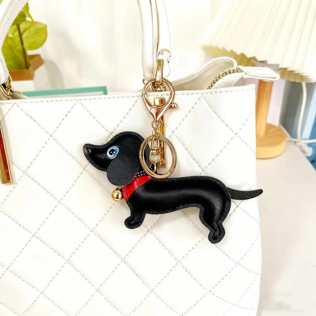 Dachshund Dog Keychain Fashion Pu Leather Dog Keychains For Women Bag Pendant Jewelry