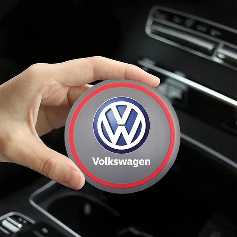 Hijk1 ·Car Internal Accessories Coaster Water Cup Bottle Holder Anti-slip Pad Mat Waterproof For VW Golf GTI Tiguan Jetta Passat Polo