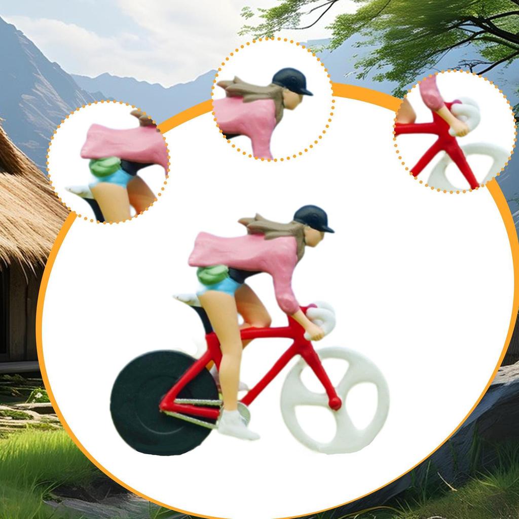 1/64 Cyclist Collectible Figure for Micro Landscape Setup
