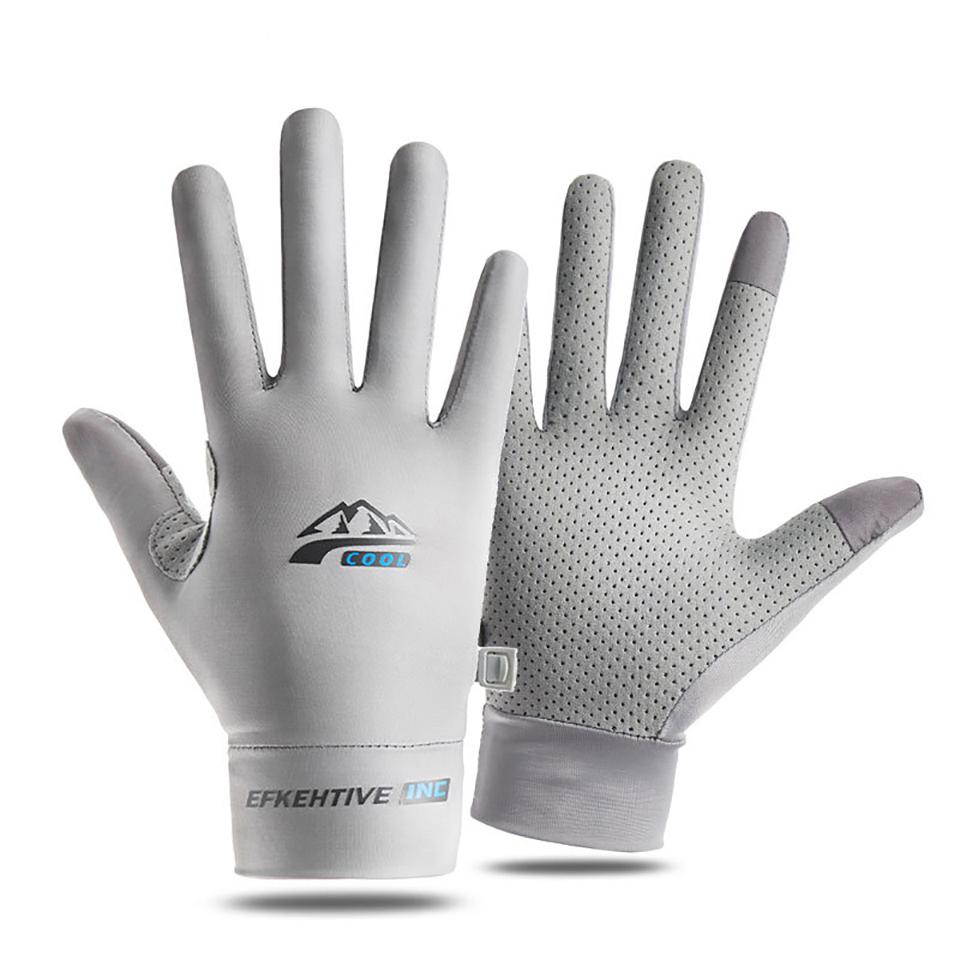 Loogdeel Sonnenschutz Angelhandschuhe Eisseide Sport Radfahren Laufen Angelhandschuhe Unisex Anti-Rutsch Atmungsaktiv Anti-UV Handschuhe