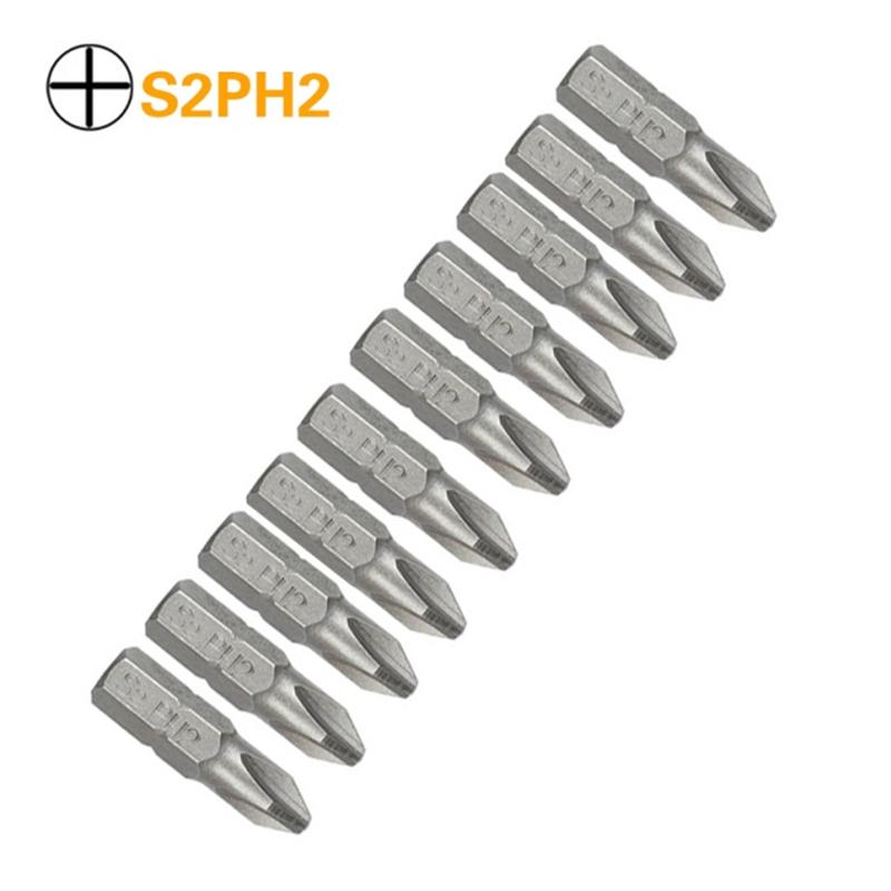1 Inch PH0 PH1 PH2 PH3 Phillips Screwdriver Bit Set S2 Steel 1/4 Inch 6.35mm Hex Shank Electric Screwdriver Bits For Power Tools