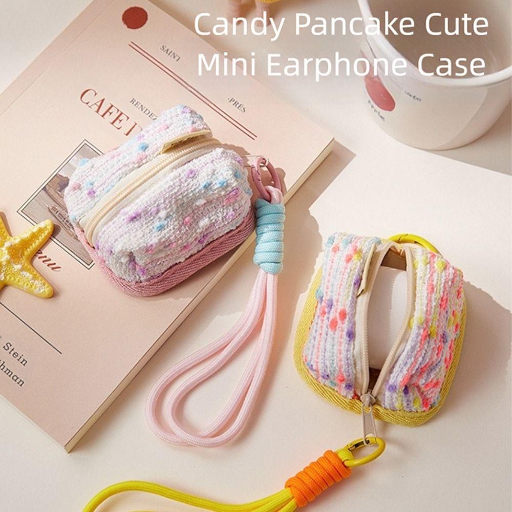 Mini Earphone Storage Bag Dopamine Bluetooth Headset Case Portable Coin Purse for Women Girls