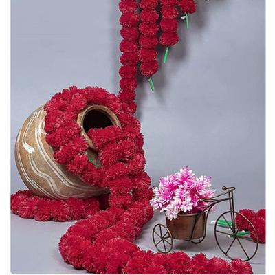 Dekorationsgirlanden zur Dekoration Pooja-Raum Toran Indische Ringelblume für Hochzeit Feste Diwali Pongal (4.2-4.5 Fuß / 5 Saiten/Rani)