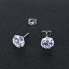 Personalized Colorful Zirconia Cochlea Stud Earrings, European & American Round Stainless Steel Cartilage Piercing Jewelry.