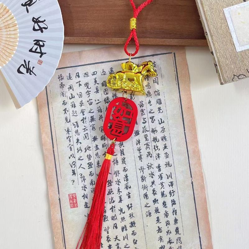 Chinese Zodiac Horse Lucky Pendant Car Hanging Ornament Chinese Spring Festival Wall Hanging Ornaments Accessories Gifts
