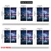 2pcs,2D plane printing Window Curtain City Nightscape Polyester Fabric (without rod) All Seasons Perfect for Living Room &