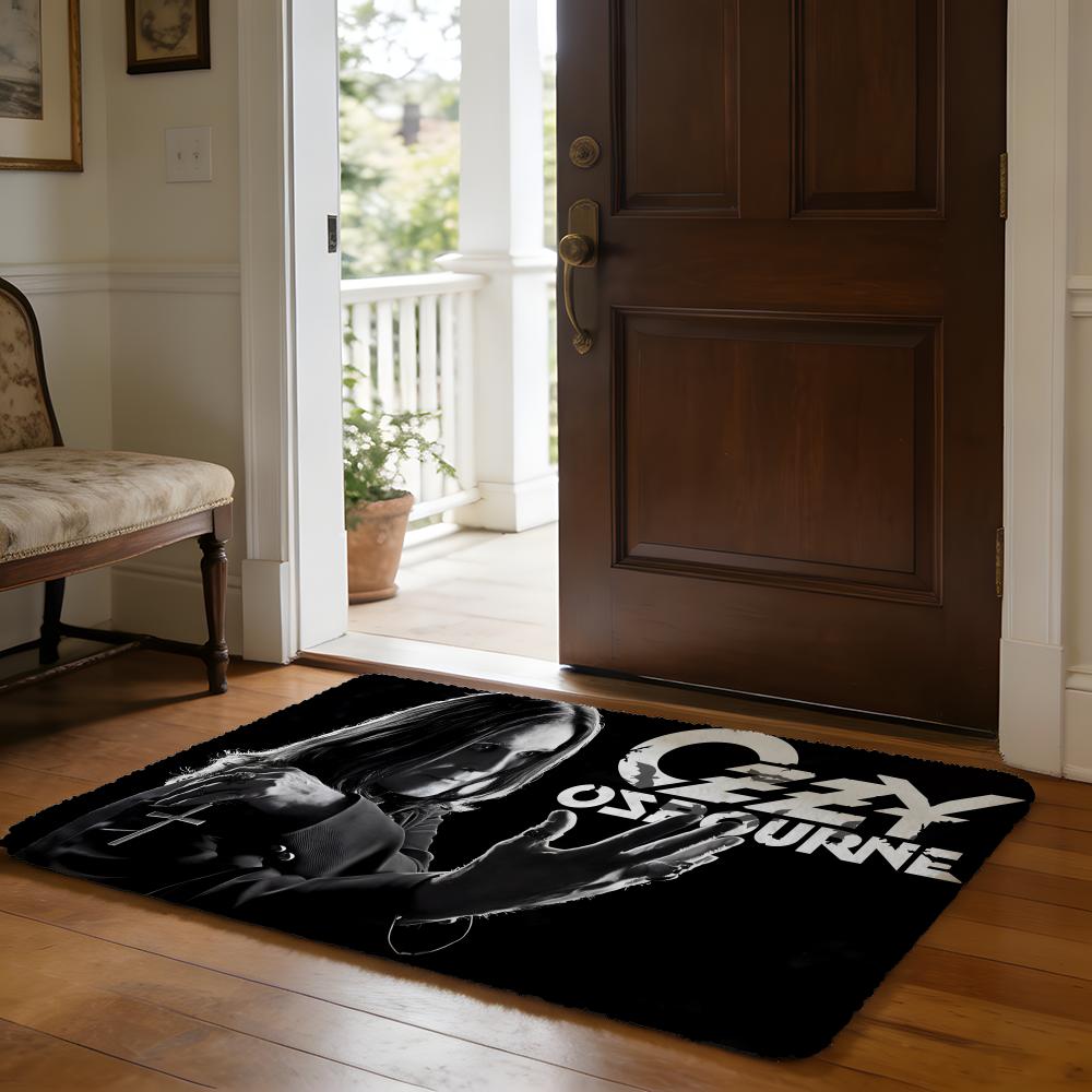 Singer Oozzy Osbourne Floor Mat Soft Flannel Absorbent Mat Non-Slip Rug Home Bedroom Bathroom