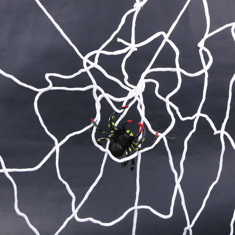 1.5m Black & White Cobweb Halloween Decoration with Spider