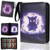Shadow Specter Phantom Ghost Card 4 Holds 400 Cards PU Leather with 3 Trading Card Collection Case File, Pockets, - Zipper, Rings, Refillable,