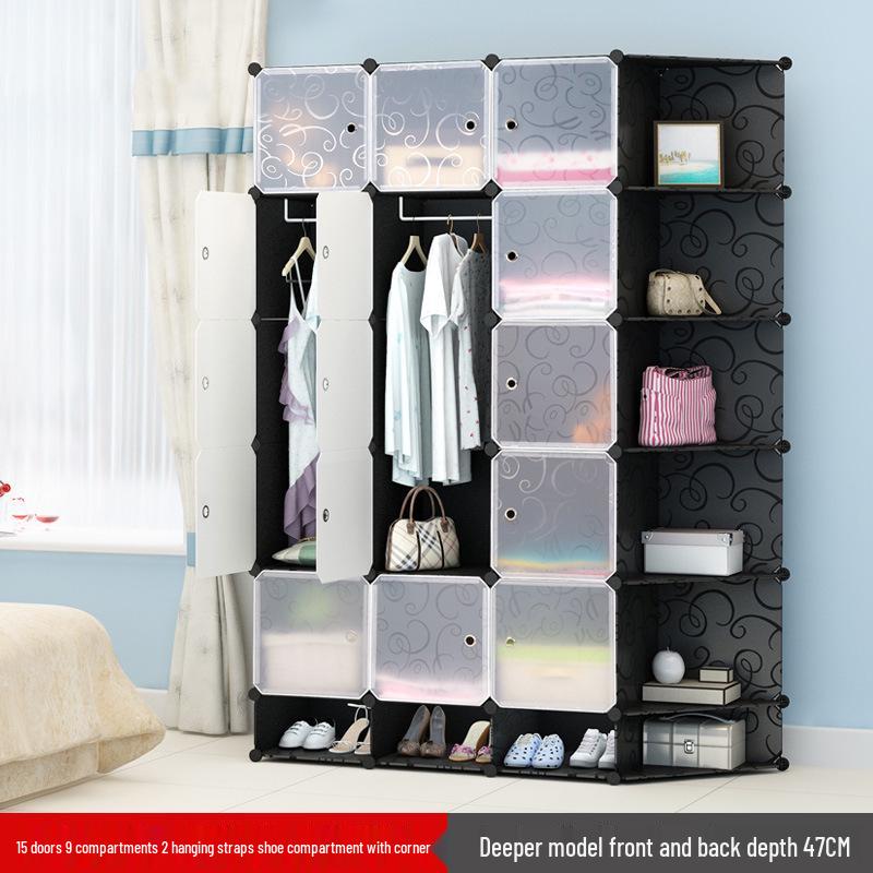 Vanden Minimalist Plastic Wardrobe: Children's & Adult Bedroom/Dorm Single Resin Storage Closet