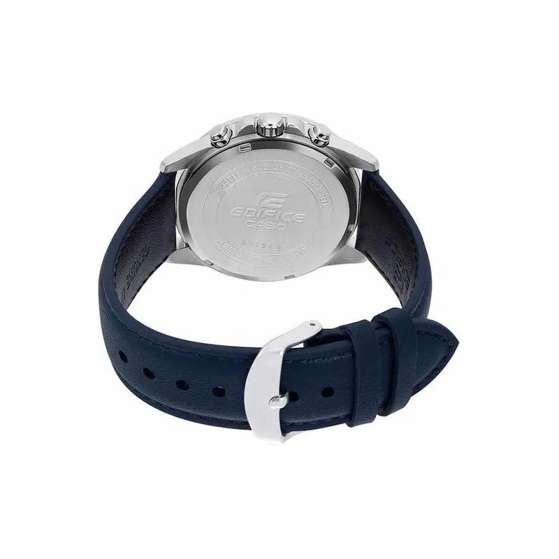 Casio EDIFICE series simple casual fashion quartz movement leather strap Japanese and Korean watch men's watch blue dial EFV-570L-2BV