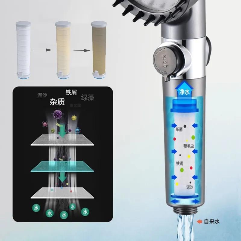 3 Modes Shower Head High Pressure Showerhead Portable Filter Rainfall Faucet Tap Bathroom Bathroom Innovative Accessories Decor