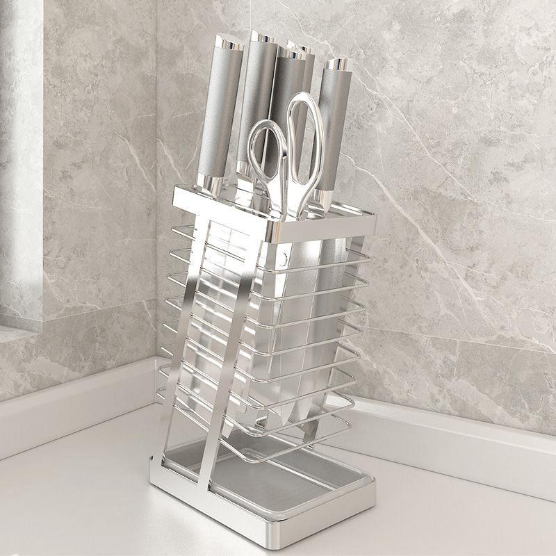 Držák bloku nožů Zásuvka na příbory z nerezové oceli Organizér Zásuvka na nože Stojan na nože Stojan na náčiní Univerzální Organizér na nože Skladování v kuchyni