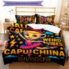 3pcs Custom Name Ballerina Capuchina Bedding Set Duvet Cover Closure Includes 1 Duvet Cover & 2 Pillowcases for All Seasons Bedroom Decor