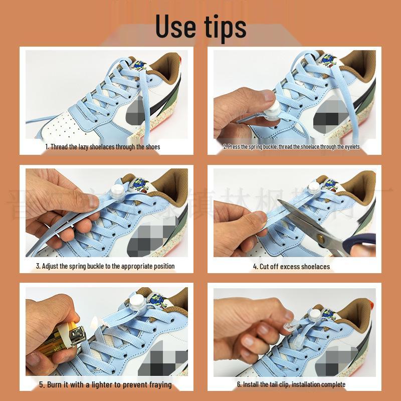 Universal No-Tie Elastic Shoelaces for Men, Women, and Kids - Flat Design with Secure Buckle System