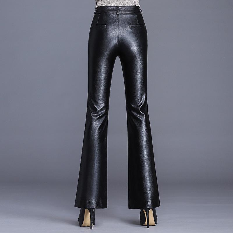 Women's Sheepskin Leather High-Waist Wide-Leg Pants - 2025 Autumn/Winter Collection