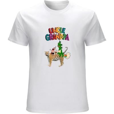 Cool Tee Shirt Vintage Uncle Grandpa Casual Short Sleeve T Shirt Neck Punk Shirts Unisex Tees T-Shirt White