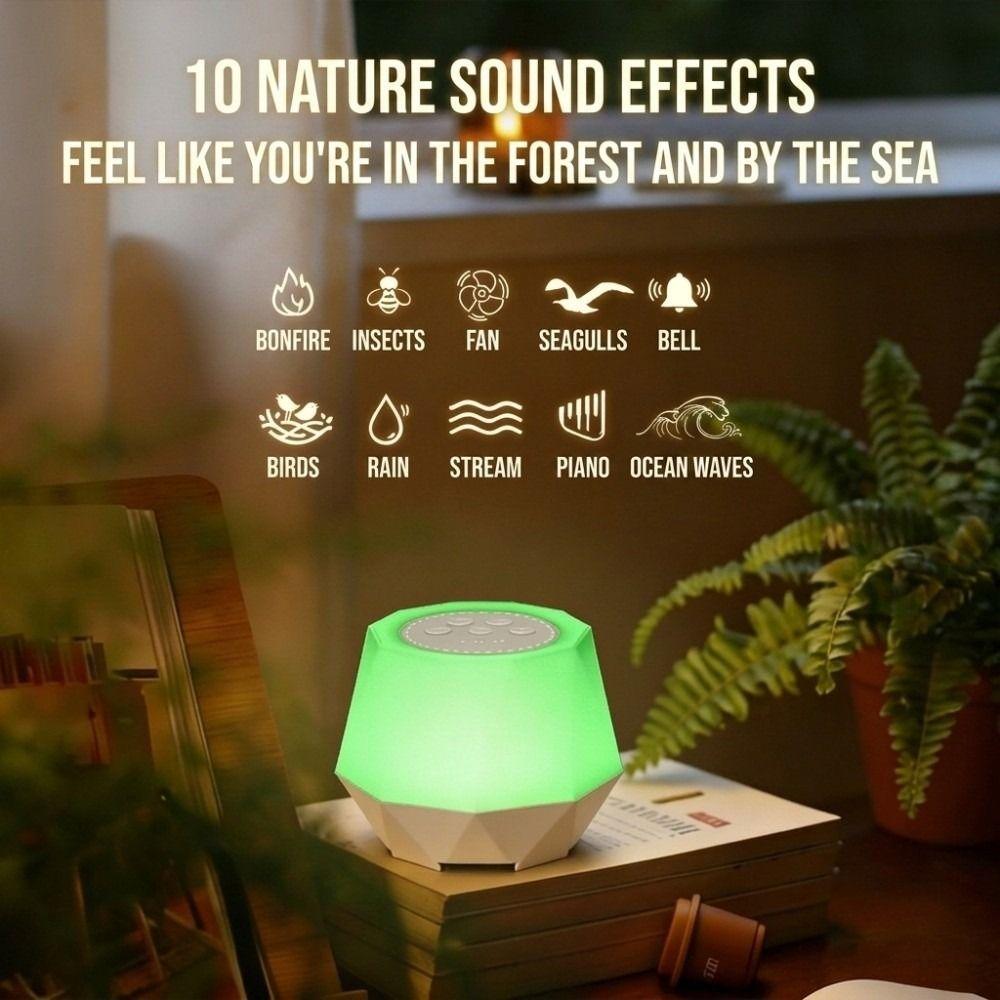 7 Color Modes Sleep Soother 10 Nature Sounds Night Light White Noise Machine  Nursery Comfort