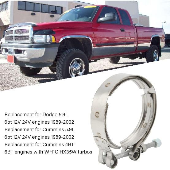 2Pcs Turbo Exhaust Outlet V Band Clamp, High Hardness Tube Turbo Outlet Clamps, Exhaust Pipes Connection for Car OEM 3903652