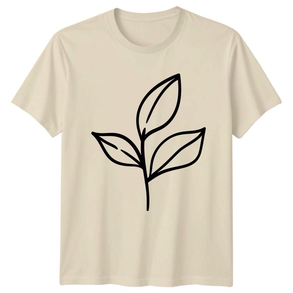 Simple Leaf Plant Design TShirt Botanical Illustration Nature Birthday
