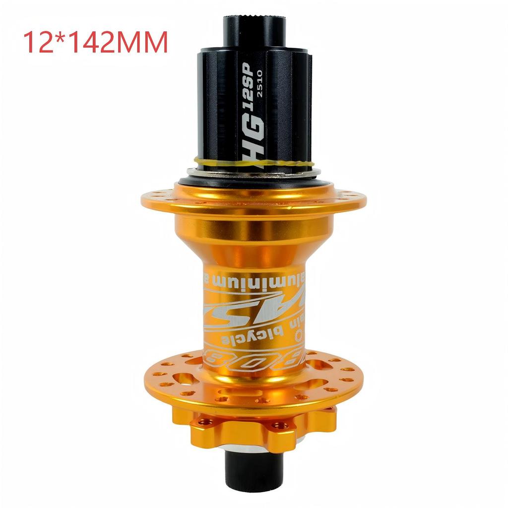 32-Hole Mountain Bike Rear Hub, Four-Bearing, Quick Release Thru-Axle, Six-Bolt Disc Brake, Six-Pawl Cassette Freehub