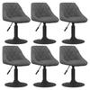 Day and Night - Day and Night Swivel Dining Chairs 6 Units Dark Gray Velvet