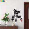 Vintage Dragonfly Metal Wall Key Holder with Leaf Design Iron Art 8 Hooks Gift for Nature Lovers
