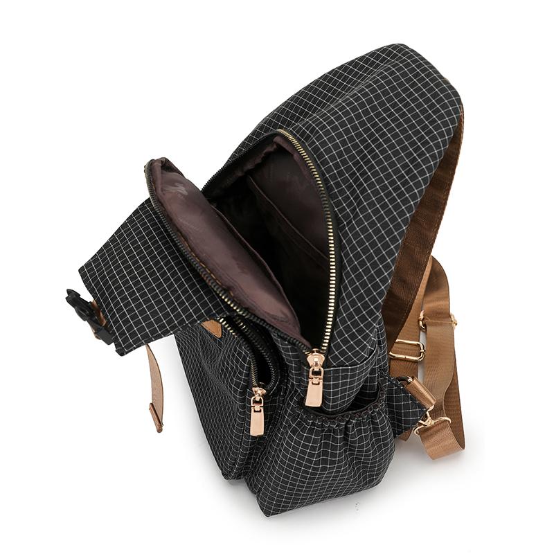 Leichte Brusttasche für Damen Kariert Mehrzweck-Rucksack