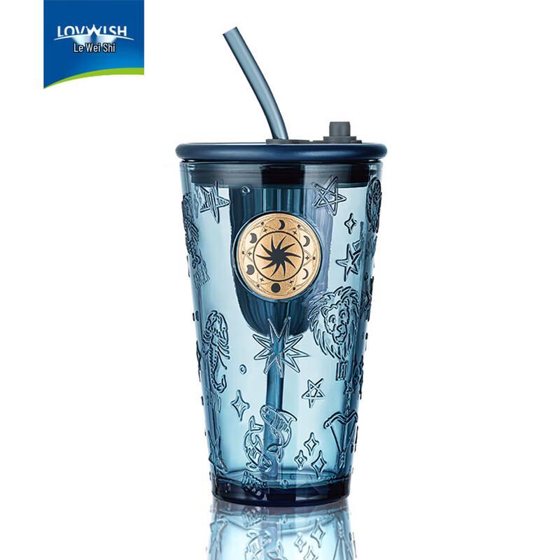 LOVWISH Ink Blue Constellation Double-Wall Glass Cup