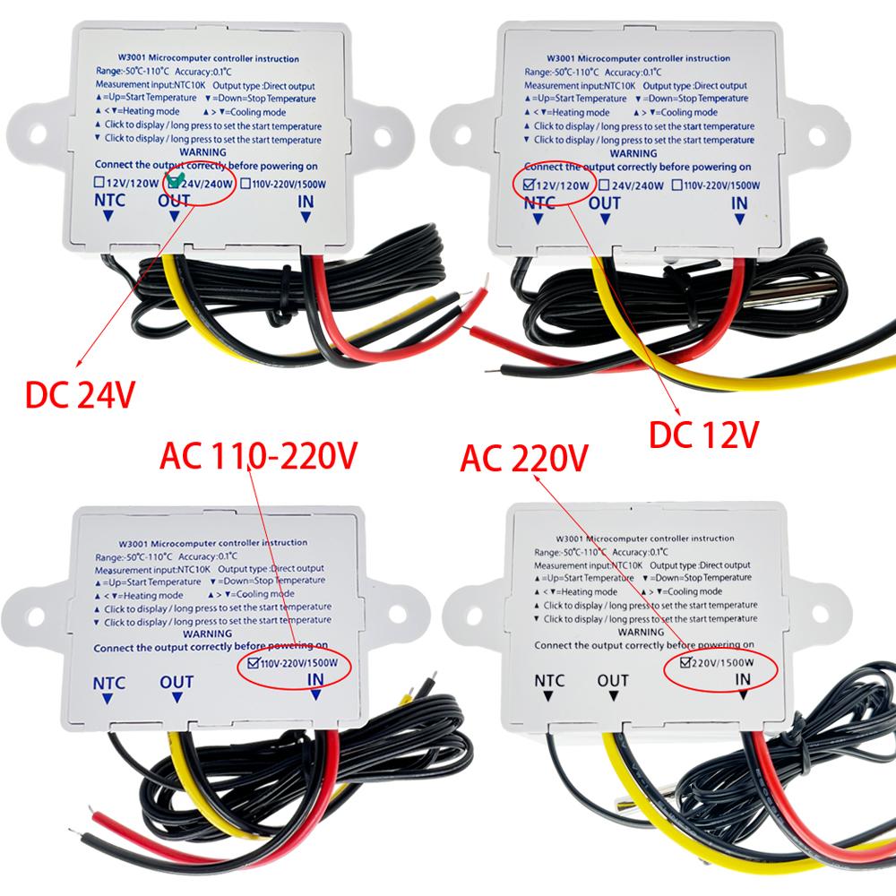 XH-W3001 Digital Control Temperature Microcomputer Thermostat Switch Thermometer New Thermoregulator 12/24/220V