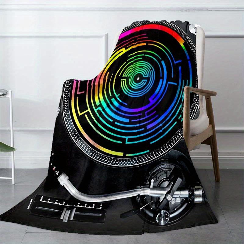 Record Player Blanket Soft Warm Throw Blanket Nap Blanket For Couch Sofa Office Bed Camping Travel Multipurpose Gift Blanket For All Season
