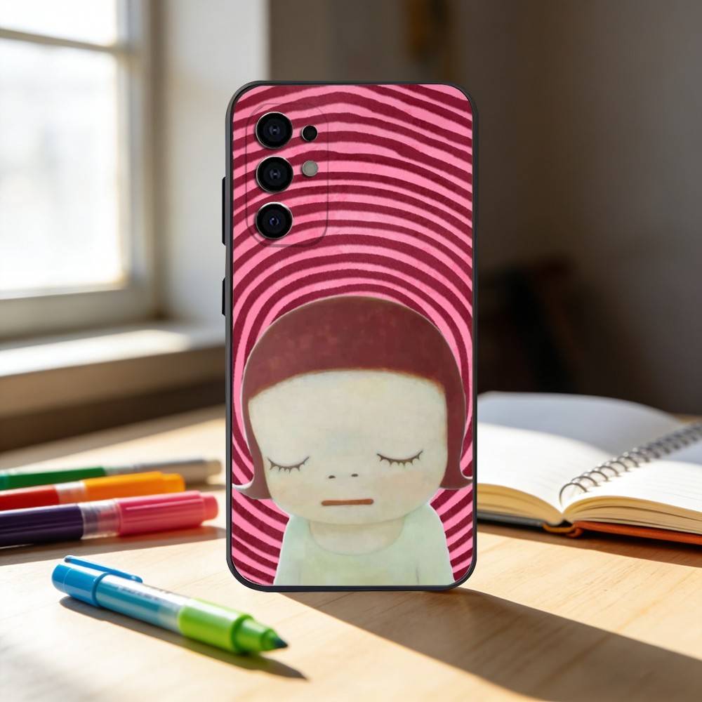c-Cute Yoshitomo Nara Phone Case For Samsung S25,S24,S21,S22,S23,S30,Ultra,S20,Plus,Fe,Note,10,9,5G Black Cover