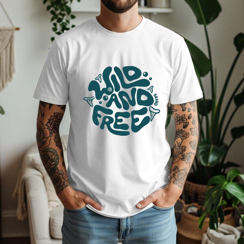 New Summer Unisexs 100 Pure Cotton TShirt Wild And Free Boho Wanderlust Style Vintage Graphic Casual Breathable Short Sleeve