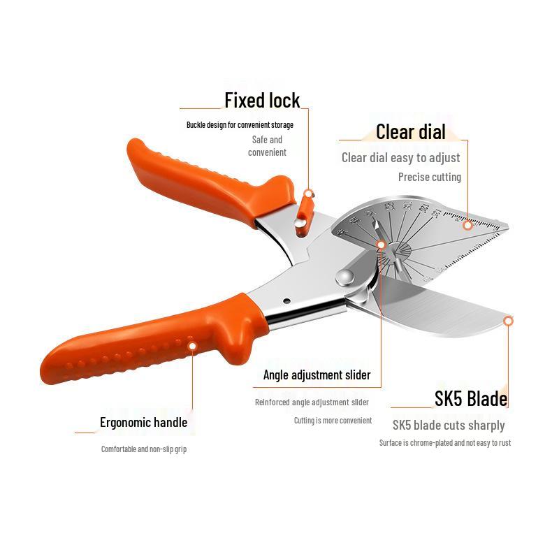 Adjustable 45-135° Multi-Purpose Angle Shears for PVC & Plastic