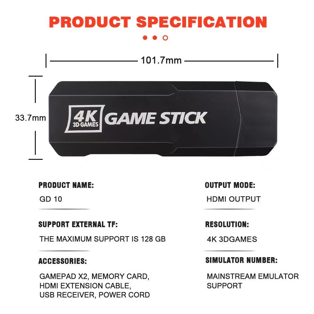 GD10 Wireless HD HDMI Two-Player Home Game Console.
